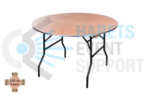 Dinertafel | Ø120 cm | Rond | Hout | Inklapbaar