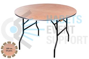 Dinertafel | Ø180 cm | Rond | Hout | Inklapbaar