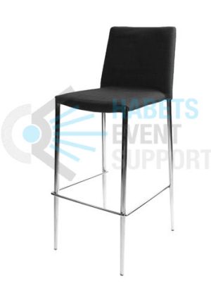 Barkruk | Luxe | Zwart | Met rugleuning | Gestoffeerd