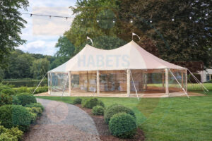 Sailcloth tent | 10x16 m | Rechthoek | Ecru | Incl. op- en afbouw