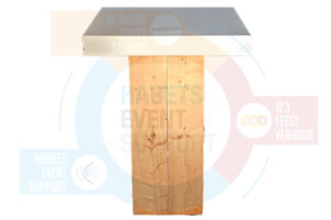 Statafel | 80x80 cm | Vierkant | Fusion | Wit & Hout